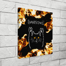 Холст квадратный Evanescence рок кот и огонь - фото 2