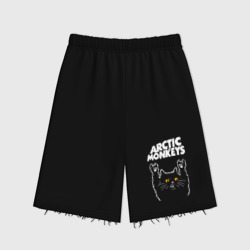 Женские шорты oversize футер хлопок Arctic Monkeys rock cat