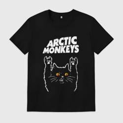 Мужская футболка хлопок Arctic Monkeys rock cat