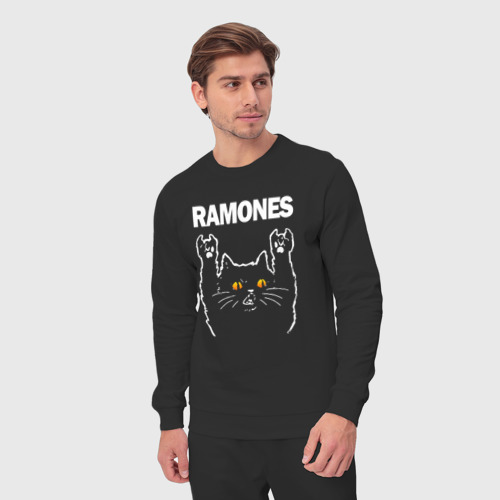 Мужской костюм хлопок Ramones rock cat, цвет черный - фото 5