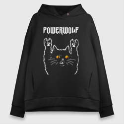 Женское худи Oversize хлопок Powerwolf rock cat