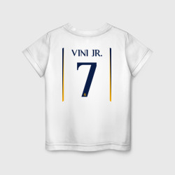 Детская футболка хлопок Винисиус Жуниор ФК Реал Мадрид форма 23-24 домашняя