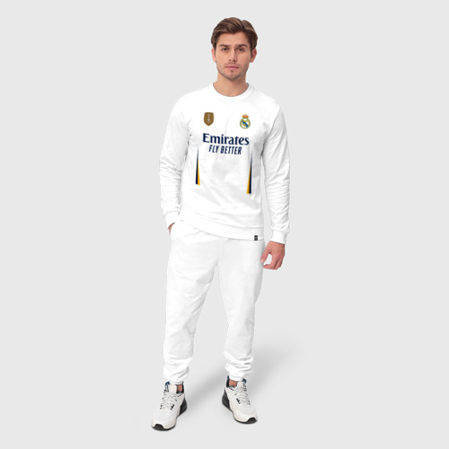 Мужской костюм хлопок Лука Модрич ФК Реал Мадрид форма 23-24 домашняя, цвет белый - фото 3