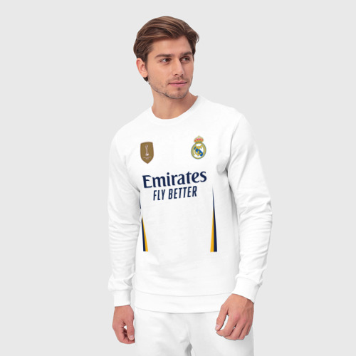Мужской костюм хлопок Лука Модрич ФК Реал Мадрид форма 23-24 домашняя, цвет белый - фото 5