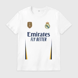 Мужская футболка хлопок Реал Мадрид форма 23-24 домашняя