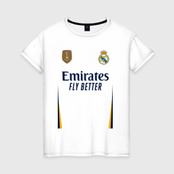 Женская футболка хлопок Реал Мадрид форма 23-24 домашняя