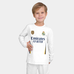 Детская пижама с лонгсливом хлопок Реал Мадрид форма 23-24 домашняя - фото 2