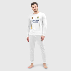 Мужская пижама с лонгсливом хлопок Реал Мадрид форма 23-24 домашняя - фото 2