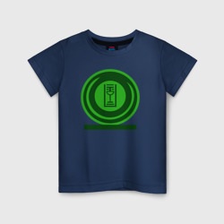 Детская футболка хлопок Логотип, чаша с полосками - значок, зеленый мир