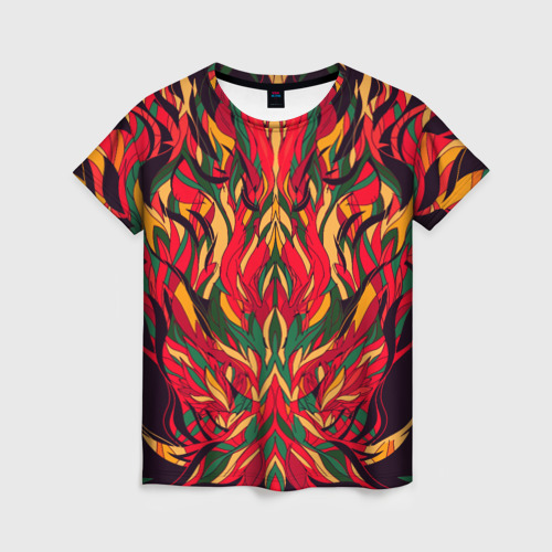 Женская футболка 3D Пожар в джунглях, цвет 3D печать