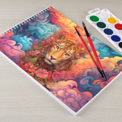 Альбом для рисования Леопард в тропических цветах - фото 2