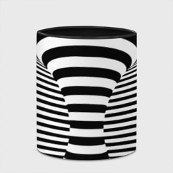 Кружка с полной запечаткой Черно-белая полосатая иллюзия воронка - фото 2