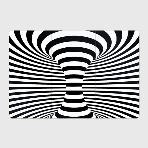 Магнитный плакат 3Х2 Черно-белая полосатая иллюзия воронка