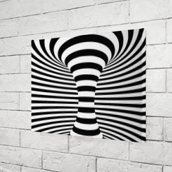 Холст прямоугольный Черно-белая полосатая иллюзия воронка - фото 2