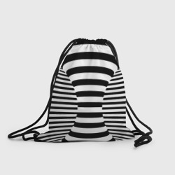 Рюкзак-мешок 3D Черно-белая полосатая иллюзия воронка
