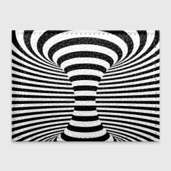 Обложка для студенческого билета Черно-белая полосатая иллюзия воронка