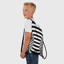 Рюкзак-мешок 3D Черно-белая полосатая иллюзия воронка - фото 2