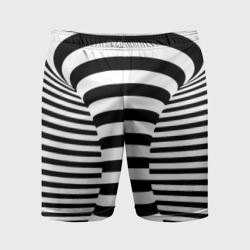 Мужские шорты спортивные Черно-белая полосатая иллюзия воронка