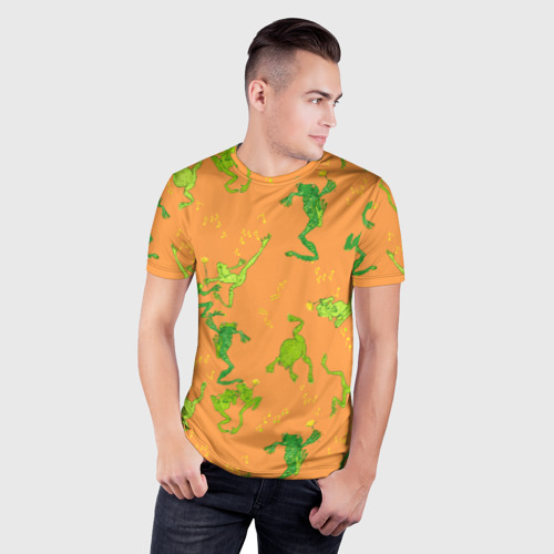 Мужская футболка 3D Slim Танцующие лягушки, цвет 3D печать - фото 3