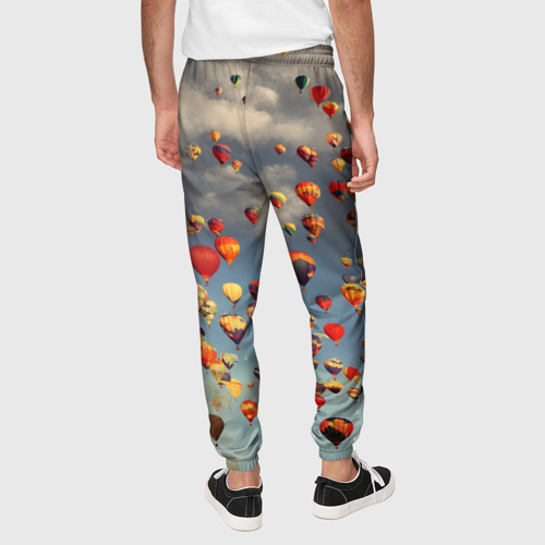 Мужские брюки 3D с принтом Летательные шары, вид сзади #2