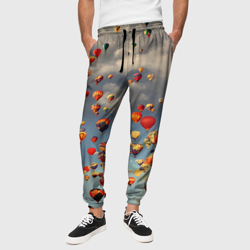 Мужские брюки 3D с принтом Летательные шары, вид сбоку #3