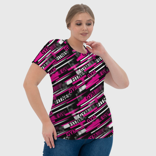 Женская футболка 3D Фитнес - спортзал, цвет 3D печать - фото 6