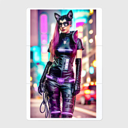 Магнитный плакат 2Х3 Cyberpunk - cat girl - neural network