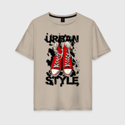 Женская футболка хлопок Oversize Urban Style