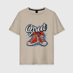 Женская футболка хлопок Oversize Street sneakers