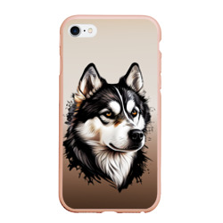 Черно-белая собака хаски - градиент – Чехол для iPhone 6Plus/6S Plus матовый с принтом купить