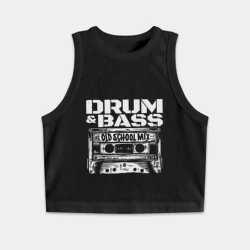 Женская укороченная майка-топ хлопок Dnb oldschool