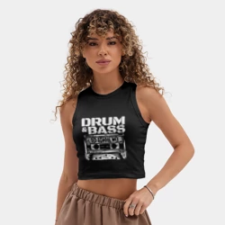 Женская укороченная майка-топ хлопок Dnb oldschool - фото 2