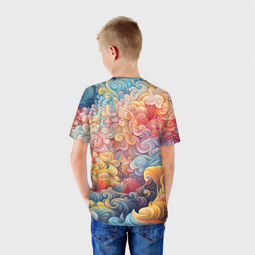 Детская футболка 3D Леопард в тропиках, цвет 3D печать - фото 4
