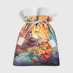 Подарочный 3D мешок Рыжий кот в цветных облаках
