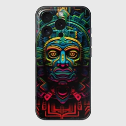 Чехол для iPhone 16 Pro силиконовый с защитой камеры Ацтекские Боги