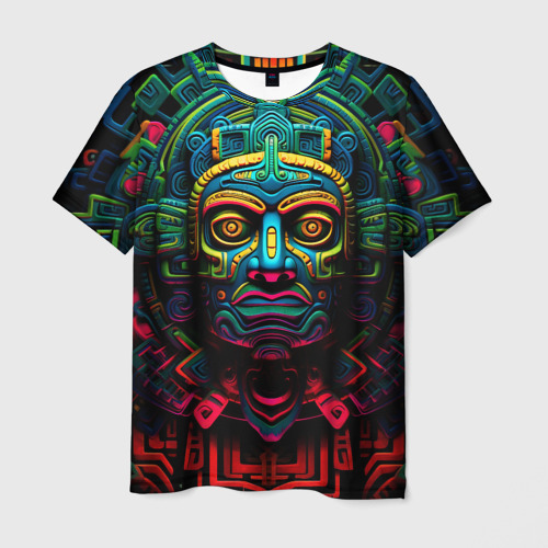 Мужская футболка с принтом Ацтекские Боги, вид спереди №1