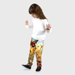 Детские брюки 3D Бабочки и цветы - фото 2