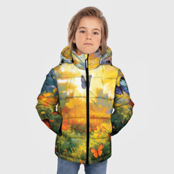 Зимняя куртка для мальчиков 3D Бабочки лето - фото 2