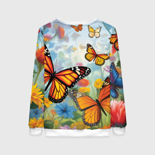 Женский свитшот 3D Яркие бабочки, цвет 3D печать - фото 2