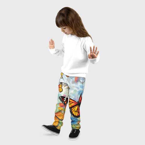 Детские брюки 3D Яркие бабочки, цвет 3D печать - фото 3