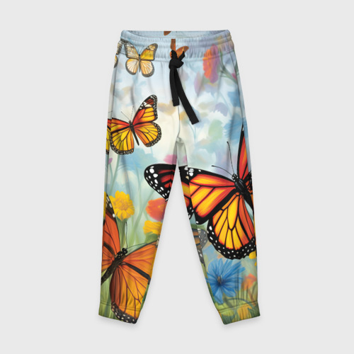 Детские брюки 3D Яркие бабочки, цвет 3D печать