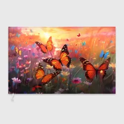Флаг 3D Летний фон бабочки