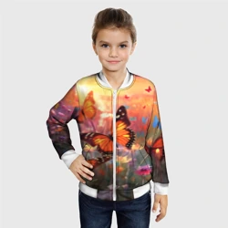 Детский бомбер 3D Летний фон бабочки - фото 2