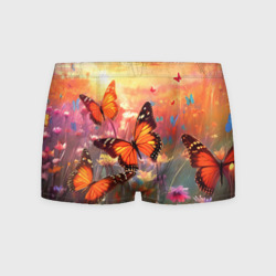 Мужские трусы 3D Летний фон бабочки