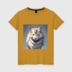 Лев-император – Женская футболка хлопок с принтом купить со скидкой в -20%