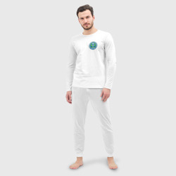 Мужская пижама с лонгсливом хлопок ВДВ логотип на кармане - фото 2
