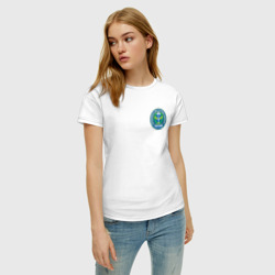 Женская футболка хлопок ВДВ логотип на кармане - фото 2