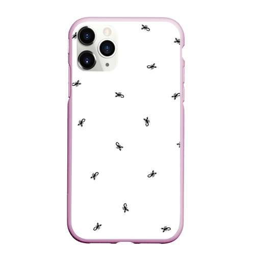 Чехол для iPhone 11 Pro Max матовый Паттерн из скорпионов, цвет розовый