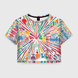 Женская футболка Crop-top 3D Цветные будни