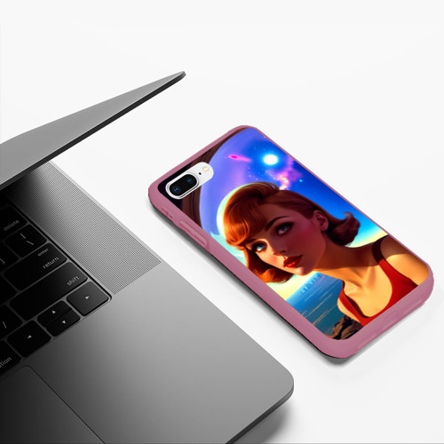 Чехол для iPhone 7Plus/8 Plus матовый с принтом Девушка в спиральном тоннеле, фото #5